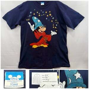 Mint Grail Vintage 90s Disney Fantasia Sorcerer Mickey Mouse Glitter Graphic T-S
